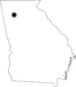 map showing location of Unicoi State Park in the state of Georgia